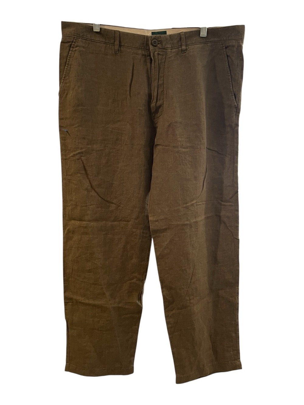 J. Crew Men's Brown Linen-Blend Chinos